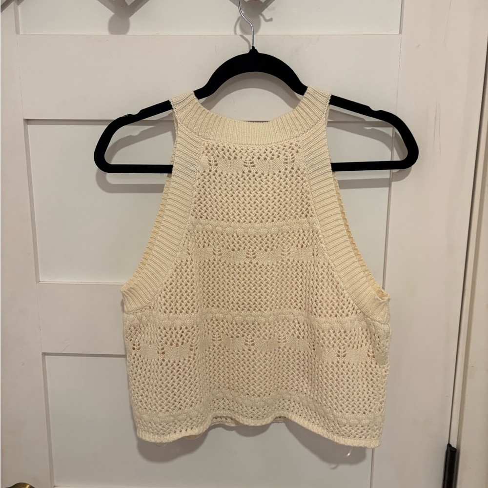 NWOT Set Haute Hippie Cream Knit Tank and Skirt - Picture 4 of 10